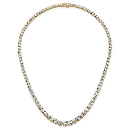 Scintillating Lab Grown 28ct Round Diamond Graduated Necklace 14K | Gemmas Jewelers 7