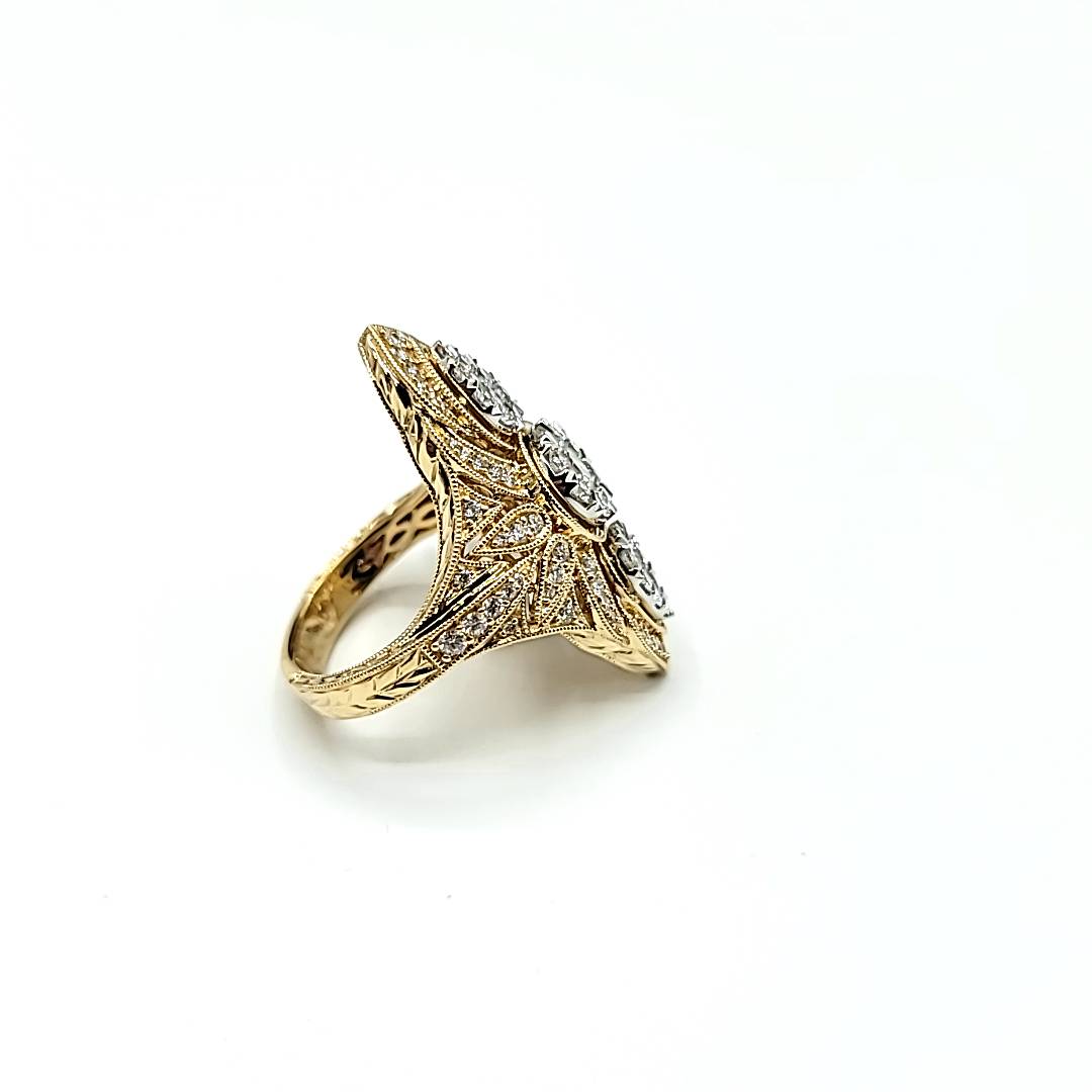 Shimmering Custom Design Couture Cocktail Fashion Ring in 14K Gold | Gemmas Jewelers