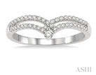 Shimmering Interlocked Twin Chevron Round Diamond Wedding Band in 14K White Gold | Gemmas Jewelers