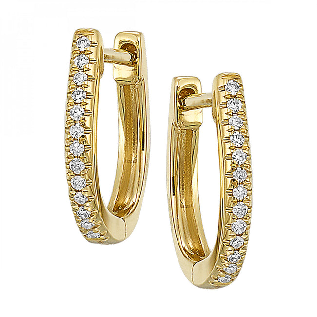 Shimmering Pave Set Diamond Huggie Hoop Earrings in 14K | Gemmas Jewelers 2