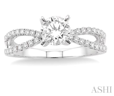 Sophisticated Open Shank Round Diamond Engagement Ring in 14K | Gemmas Jewelers