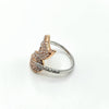 Sophisticated Pink Diamond Crossover Leaf Design Cocktail Ring in 14K Gold | Gemma's Jewelers