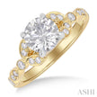 Sophisticated Round & Marquise Diamond Engagement Ring in 14K Yellow Gold | Gemmas Jewelers