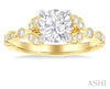 Sophisticated Round & Marquise Diamond Engagement Ring in 14K Yellow Gold | Gemmas Jewelers