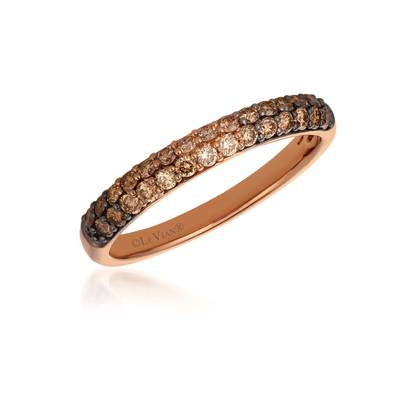 Sophisticated LeVian Chocolate Ombre Diamond Band Ring in 14K Strawberry Gold | Gemmas Jewelers