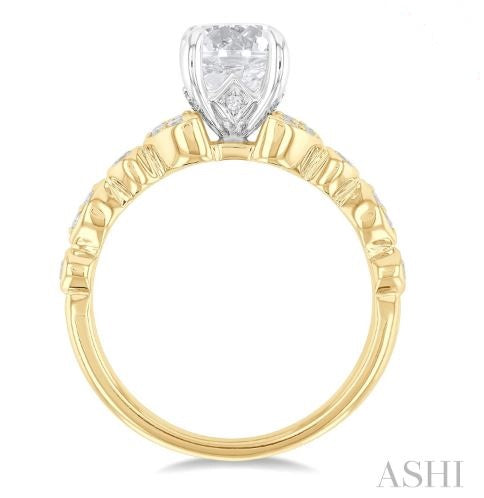 Sophisticated Round & Marquise Diamond Engagement Ring in 14K Yellow Gold | Gemmas Jewelers