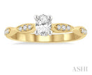 Sparkling Oval & Round Shape Diamond Engagement Ring in 14K Yellow Gold | Gemmas Jewelers