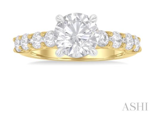 Sparkling Round Cut Diamond Semi Mount Engagement Ring in 14K Gold | Gemma's Jewelers