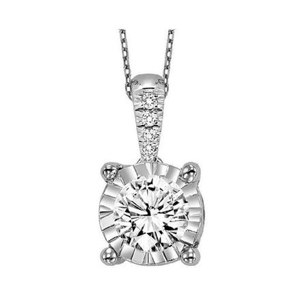 Sparkling Diamond Solitaire Necklace in 14K White Gold | Gemmas Jewelers