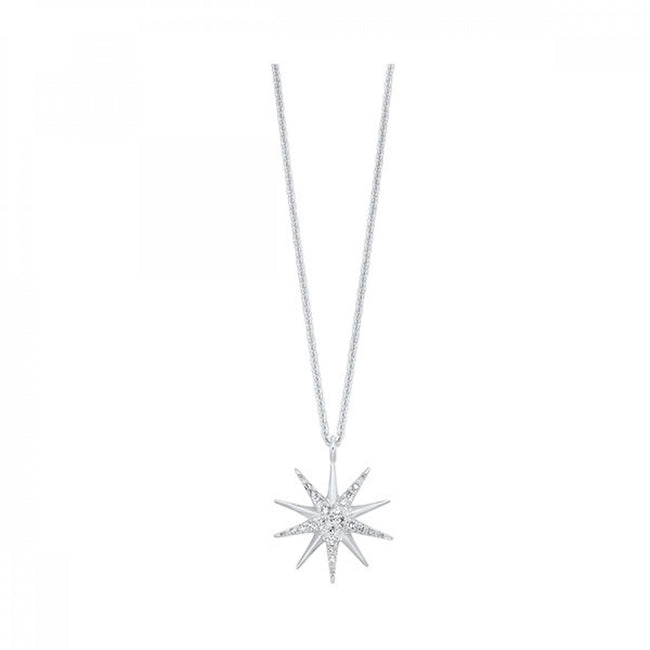 Sparkling Starburst Diamond Necklace in Silver | Gemmas Jewelers 1