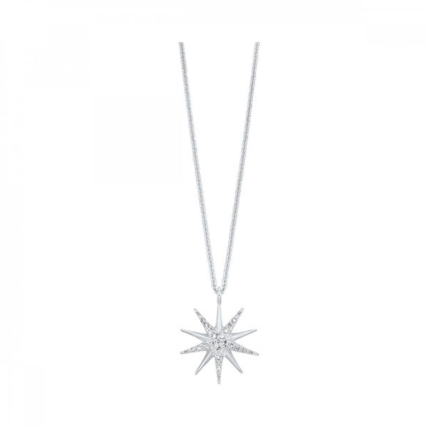 Sparkling Starburst Diamond Necklace in Silver | Gemmas Jewelers 1