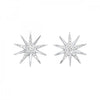 Sparkling Starburst Round Diamond Earrings in Silver | Gemmas Jewelers 1