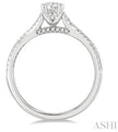 Split Woven Design Oval Shape Diamond Engagement Ring in 14K White Gold | Gemmas Jewelers