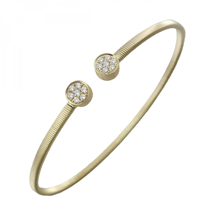 Striking Modern Flexible Design Diamond Bangle Bracelet 14K Gold | Gemmas Jewelers 2