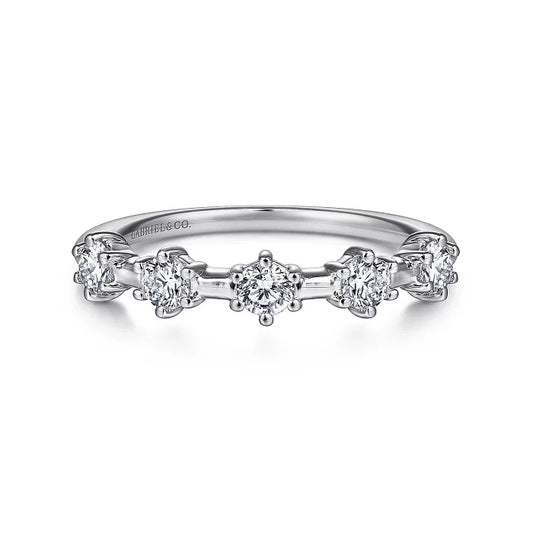 5 Stone Stations Stackable Diamond Anniversary Band