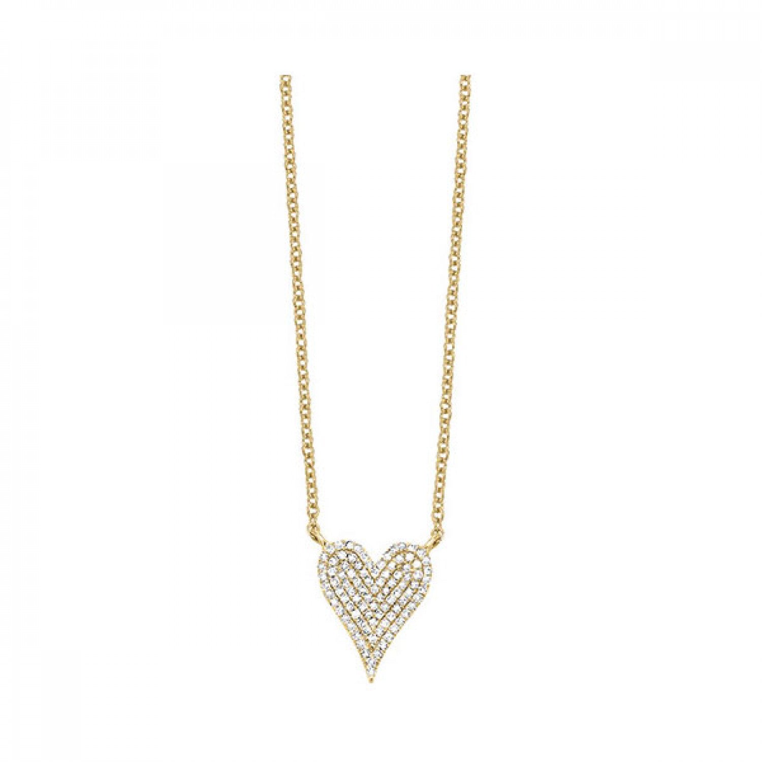 Sumptuous Pave Diamond Heart Necklace  in 10K Gold | Gemmas Jewelers