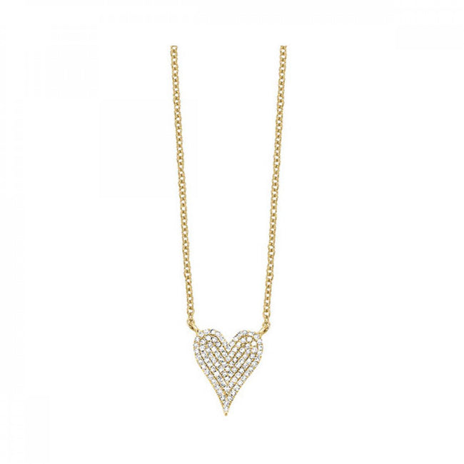 Sumptuous Pave Diamond Heart Necklace  in 10K Gold | Gemmas Jewelers