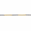 The Bujukan Collection Alternating Beaded and Pavé Diamond Bar Tennis Bracelet in 14K Yellow Gold