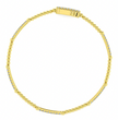 The Bujukan Collection Alternating Beaded and Pavé Diamond Bar Tennis Bracelet in 14K Yellow Gold