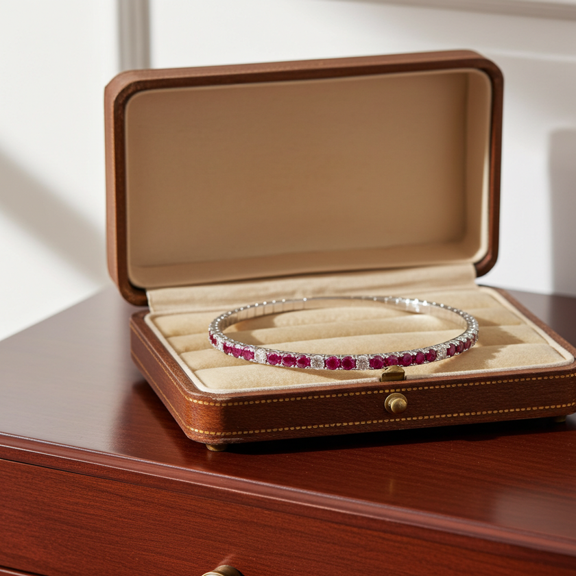Scintillating Passion Ruby™ Le Vian® Bangle featuring Nude Diamonds™ in 14K Vanilla Gold®
