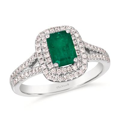 Bold & Beautiful LeVian Emerald and Diamond Ring in 14K Vanilla Gold