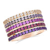 Le Vian Ombre Ring featuring White Sapphire, Bubble Gum Pink Sapphire™, Raspberry Rhodolite®, Cotton Candy Amethyst®, Grape Amethyst™