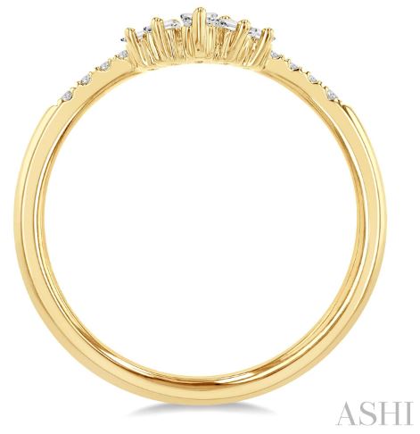 Timeless Chevron Baguette & Round Diamond Wedding Band in 14K Yellow Gold | Gemmas Jewelers