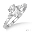 Timeless Design Oval & Pear Shape Diamond Engagement Ring in 14K White Gold| Gemmas Jewelers