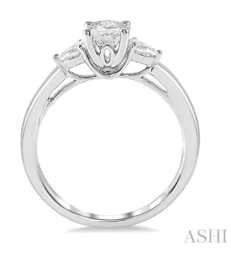 Timeless Design Oval & Pear Shape Diamond Engagement Ring in 14K White Gold| Gemmas Jewelers