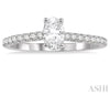 Timeless & Elegant Oval Shape Diamond Engagement Ring in 14K White Gold | Gemmas Jewelers