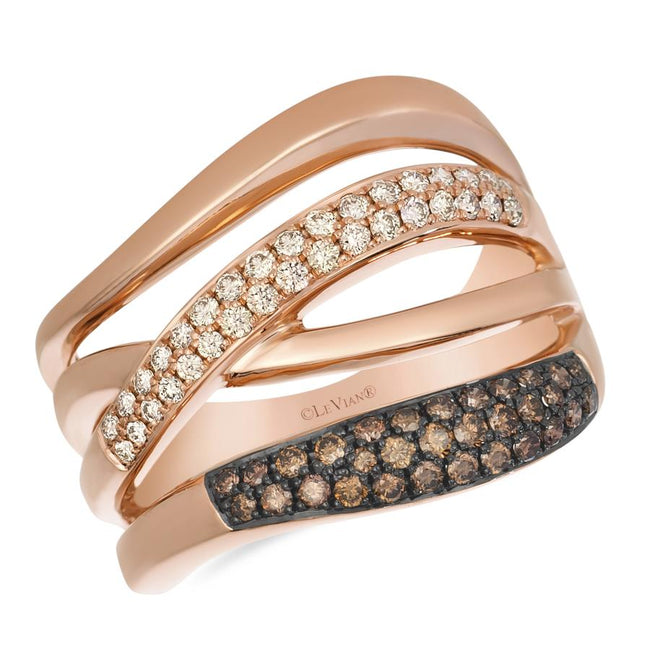 Le Vian 14K Strawberry Gold® Ring | Chocolate Diamonds® 1/4 cts., Nude Diamonds™ 1/4 cts.