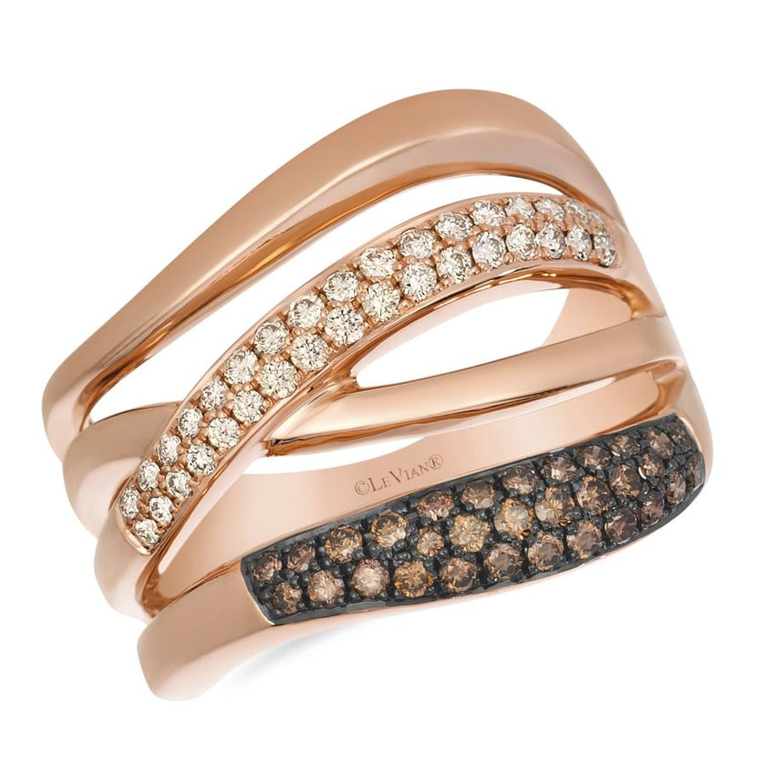 Le Vian 14K Strawberry Gold® Ring | Chocolate Diamonds® 1/4 cts., Nude Diamonds™ 1/4 cts.