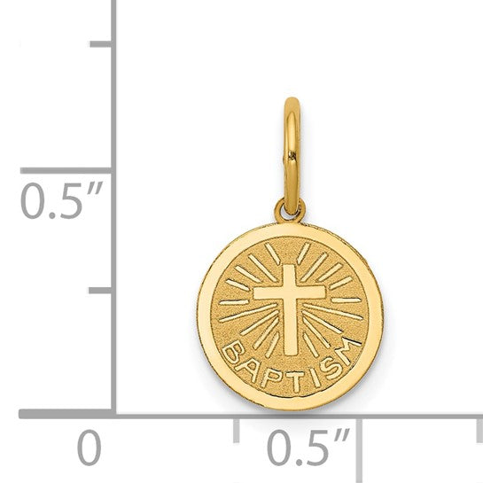 14k  Yellow Gold Baptism Charm