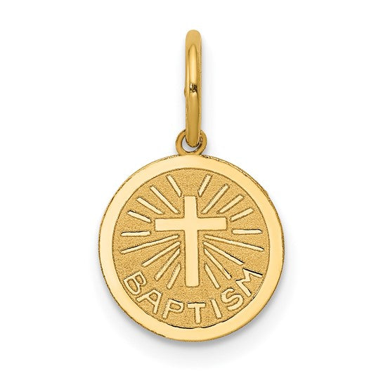 14k  Yellow Gold Baptism Charm