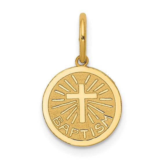 14k  Yellow Gold Baptism Charm