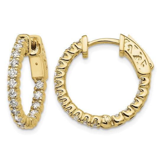 1 Carat Diamond Hoops in 14k Yellow Gold