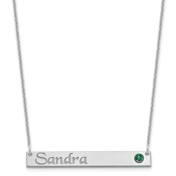 Bar Necklace with Birthstone