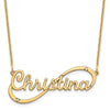 Infinity Nameplate Necklace with Diamonds