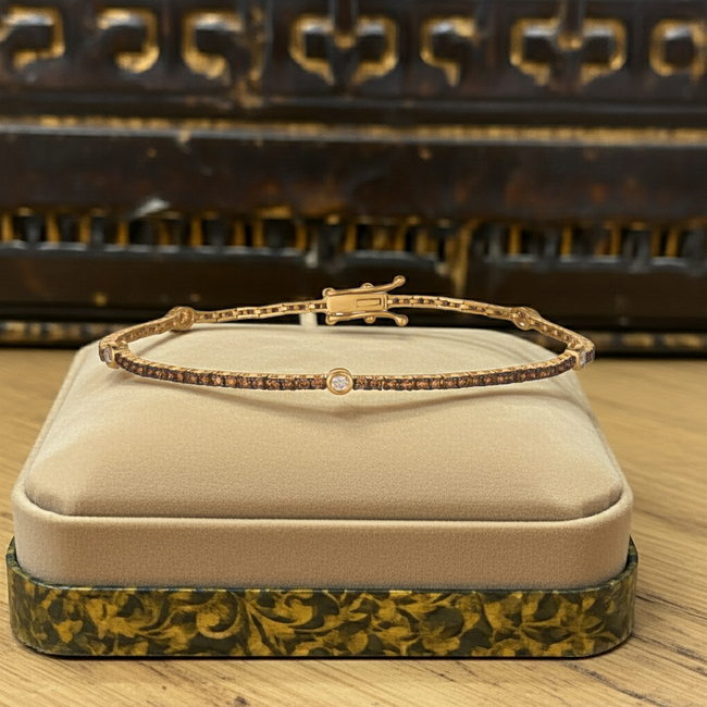 Glowing LeVian Chocolate Diamond Bracelet in 14K Honey Gold