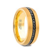 Auryn  Tungsten Ring with Black Sapphires