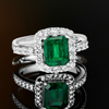 Couture LeVian Diamond & Costa Smeralda Emerald Ring in Platinum