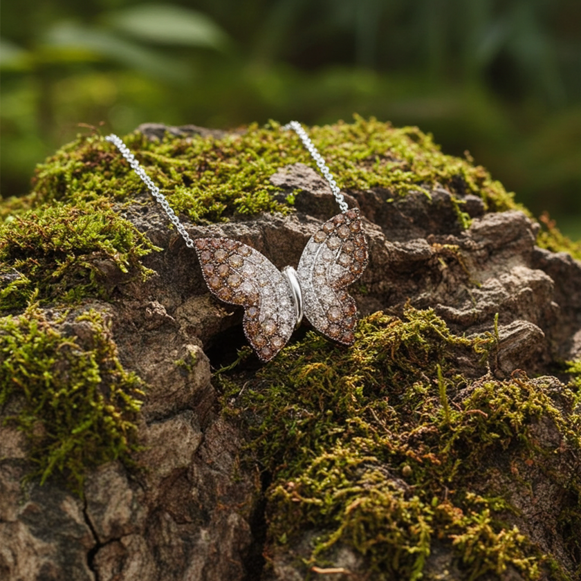 Exceptional LeVian Chocolate Ombre Diamond Pendant in 14K Vanilla Gold