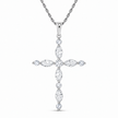 3/4 CTW Certified Lab-Grown Marquise & Round Diamond Cross Pendant in 10K White Gold