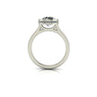2 Carat Bezel Engagement Ring with Hidden Halo