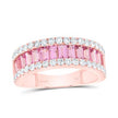 Pink Sapphire Diamond Band 2.35 Carats