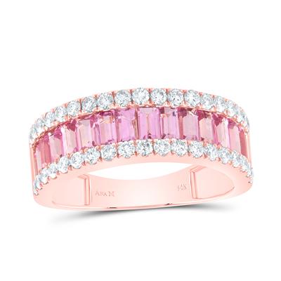 Pink Sapphire Diamond Band 2.35 Carats