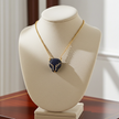 Small But Fierce Pave Blue Sapphire Panther EFFY Necklace with Diamond Eyes in 14K