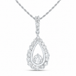 1.00 CTW Lab-Grown Diamond Open Teardrop Pendant in Sterling Silver