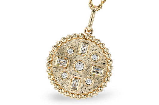 Bezel Diamond Necklace 14k Gold