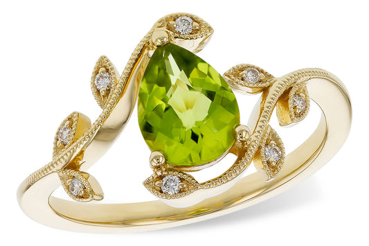  Leaf Inspired Peridot Ring 